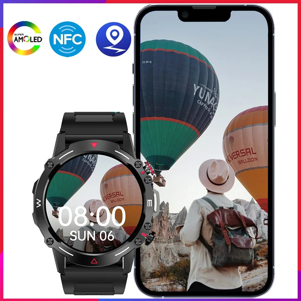 

HK87 Smartwatch 1.43Inch AMOLED Bluetooth Call Custom Dial Sports Fitness Music reloj Smart Watches For Men PK Falcon Ultra 2