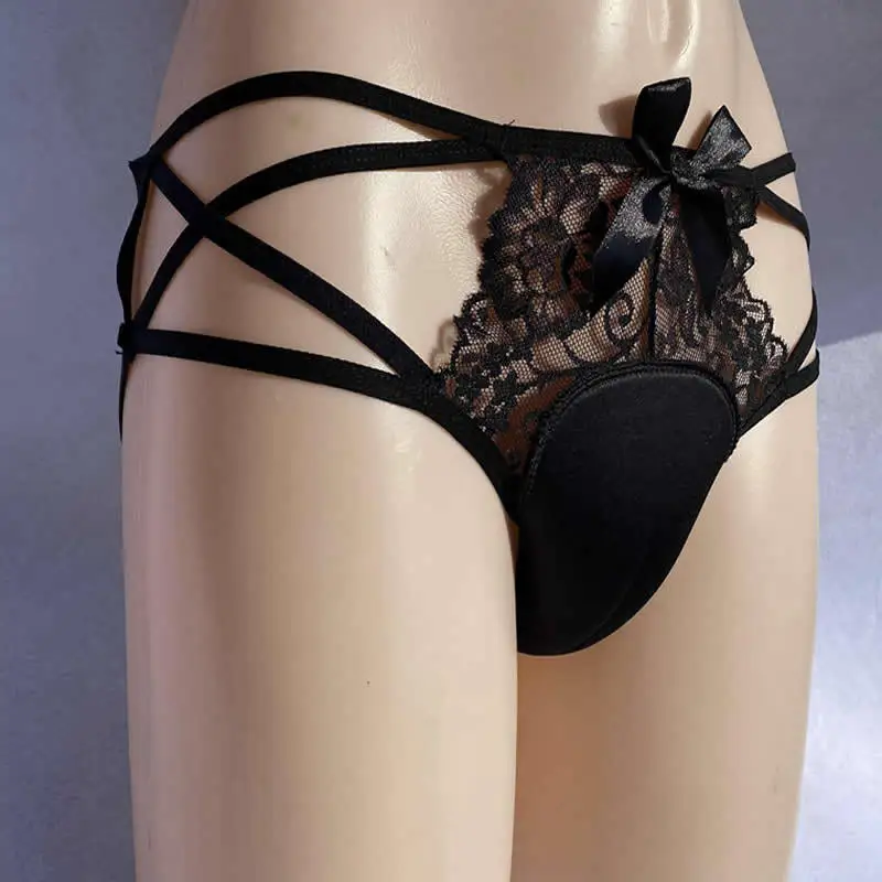 Control Panty Hiding Gaff Briefs Ribbon Bowknot Lace Underwear Drag Queen Transgender Crossdresser Shemale Camel Toe Panties