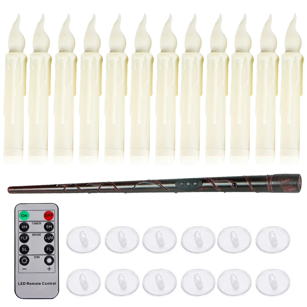 Мерцающий теплый свет с длинным стержнем светодиодная беспламенная коническая