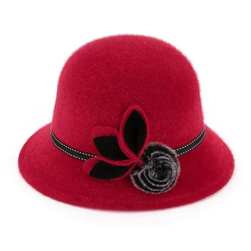 

Осенне-зимняя шерстяная женская элегантная церковная шапка, Женская джазовая шапка с бабочкой, Новая женская шапка с бантом для свадебной ц...