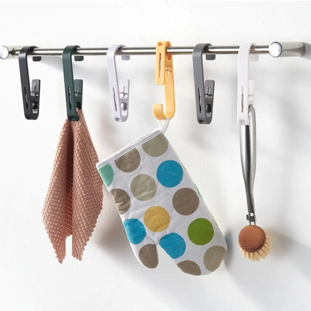 

2pcs Clothes Drying Clips with Hook Antislip Windproof Clothes Drying Hanger Colorful Traceless Clothes Clips