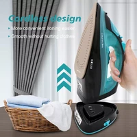 2400w steam iron 5 speed adjust cordless wireless charging portable clothes ironing steamer portable ceramic soleplate eu plug