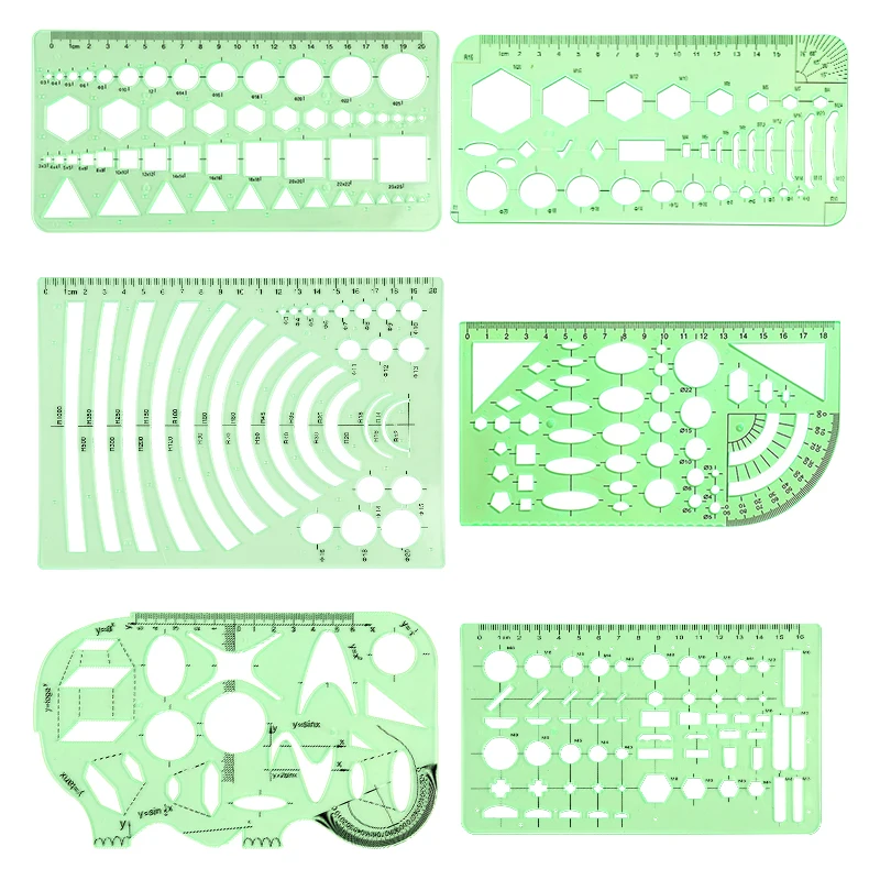 

Набор зеленых кривых линейки LMDZ, 6 шт., измерительные инструменты, Лоскутная линейка для одежды, образец, дизайн шаблона, режущий инструмент для рукоделия