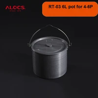 alocs rt 03 4 6 persons versatile outdoor 6 5l hanging camping cooking picnic cookware pot and cover