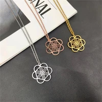 stainless steel jewelry fashion flowers pendant necklace for women men personality pattern cross chain necklace gift for family
