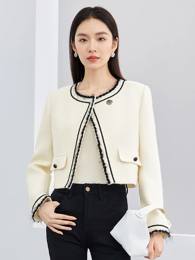 Изящная короткая верхняя одежда для женщин весна и осень 2024 новая лента