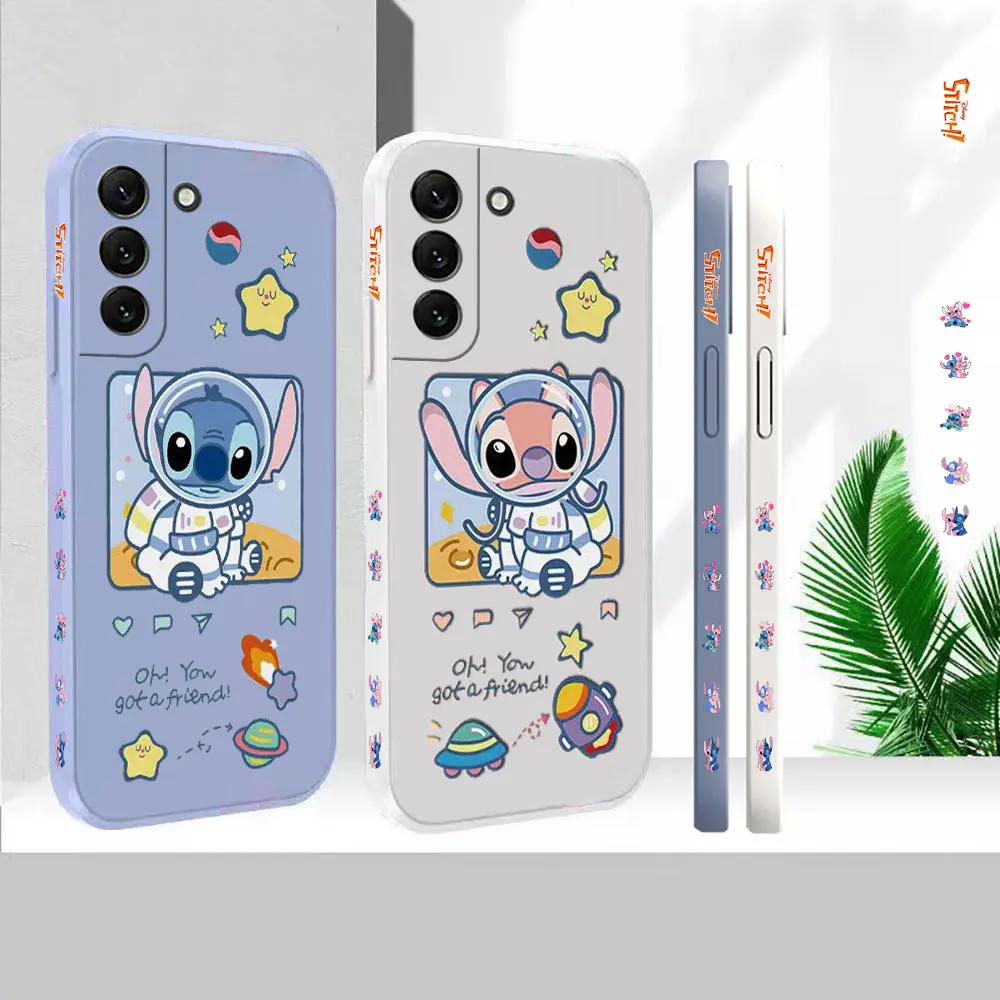 

Liquid Silicone Cover For Samsung S23 S22 S21 S20 FE Ultra 5G S11 S11E S10 S10E S9 Plus Astronaut Lilo Stitch Angel Case Funda