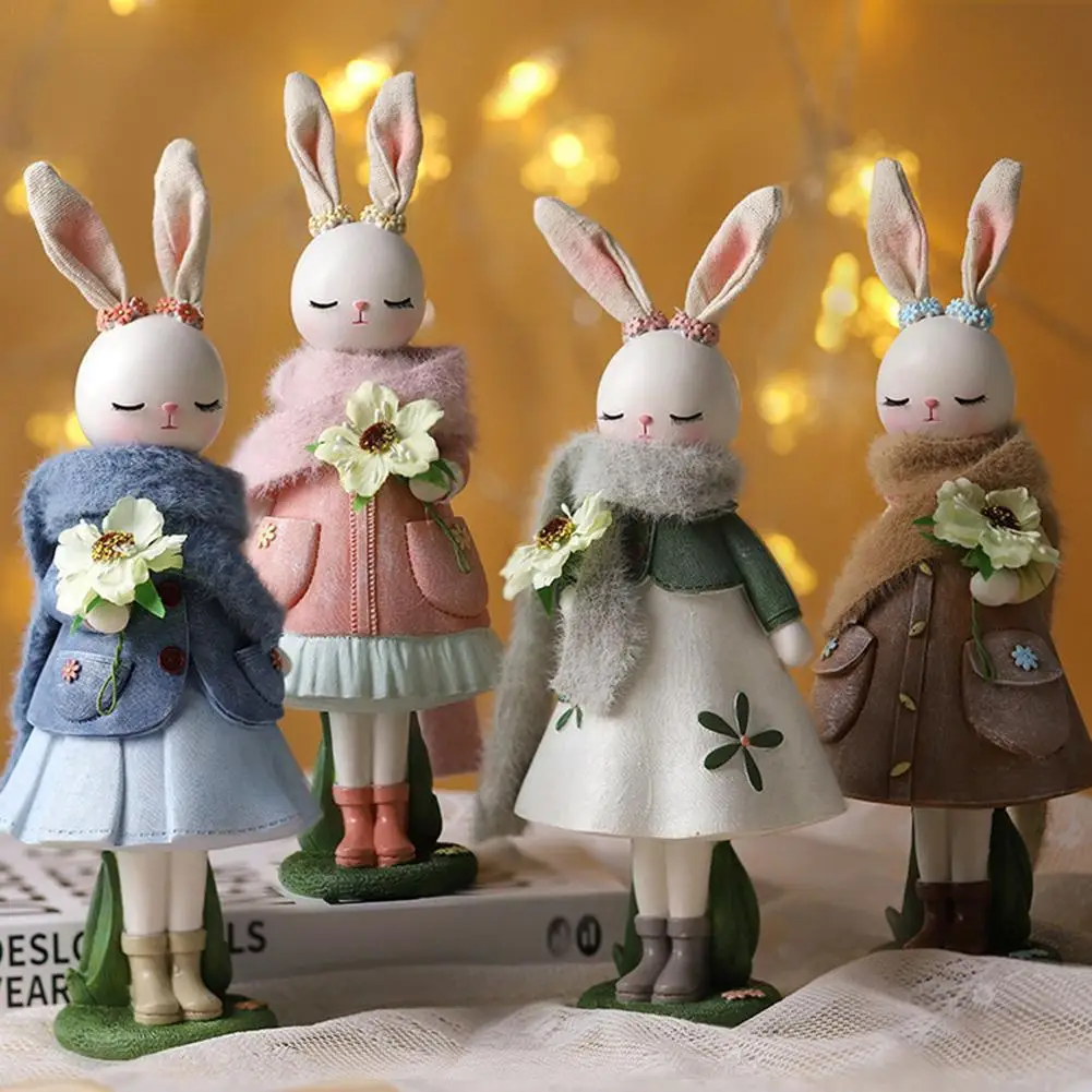 

Милые Мультяшные украшения в виде кролика, пасхальное оформление, 2023 детское украшение для дома, подарок, маленький кролик из смолы, фотоэлемент T1H4