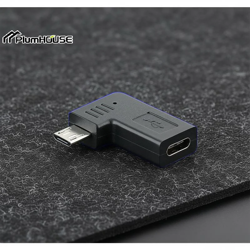 Фото Кабель-адаптер OTG Type-C (гнездо) - Micro USB (штекер), 90 градусов, левый/правый, 1 шт., для зарядки и передачи данных, аксессуары для DIY №3