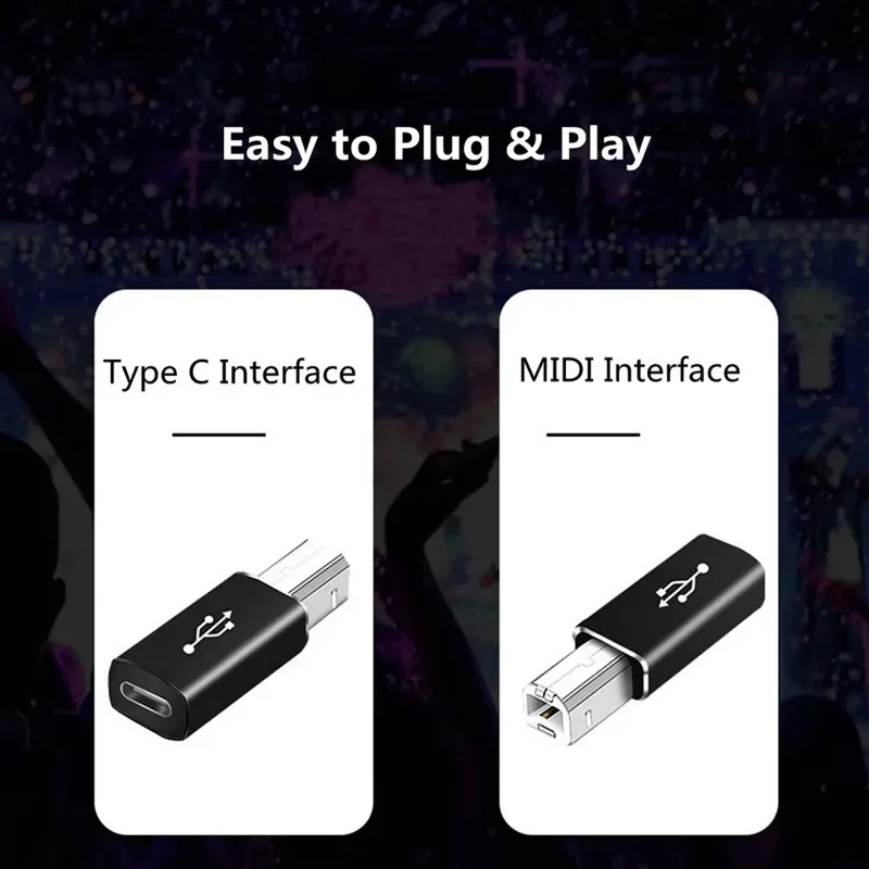 Женский USB C-папа B-адаптер типа C в MIDI-конвертер для принтеров Электрические