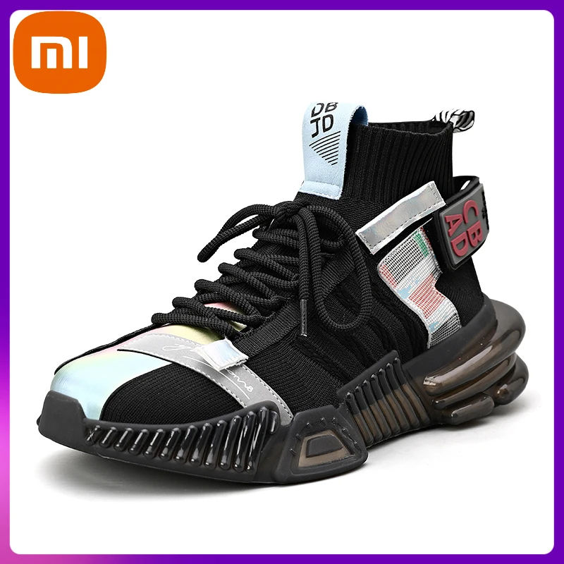 

Xiaomi Men Spring Summer Fashion Tide Shoes Sneakers Male Breathable Casual Reflective Footwear High Quality High Top Sneakers