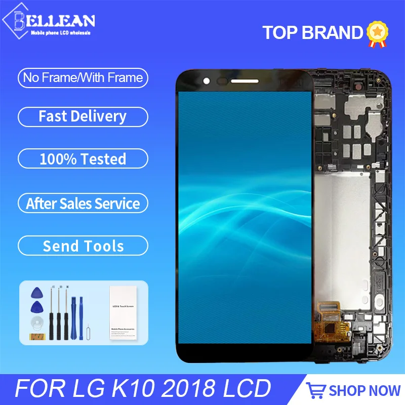 

ЖК-дисплей 5,3 дюйма K10 Plus 2018 для LG K10 2018, сенсорная панель, стеклянный экран, дигитайзер в сборе с рамкой, бесплатная доставка