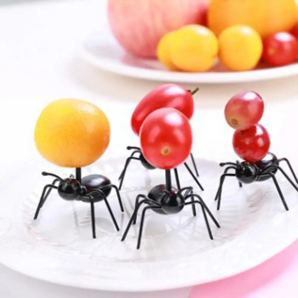 

12pcs/bag Ant Shape Toothpick Creative Funny Ant Food Fruit Fork Accessories For Party Cake Dessert Bento Dropshipping