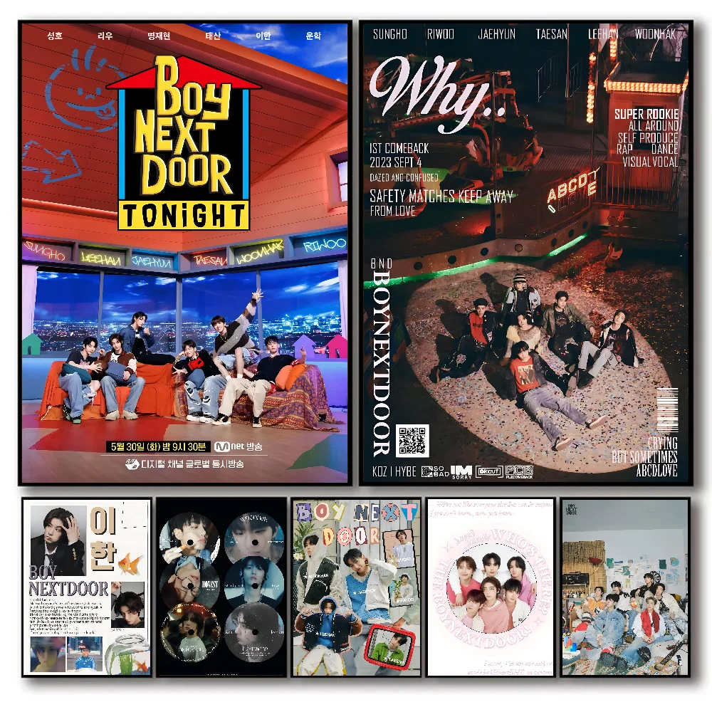 Kpop Group BOYNEXTDOOR Who! Альбом плакат бумажный принт дом гостиная спальня вход бар кафе