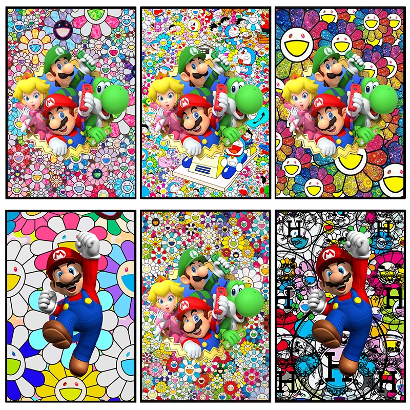 

Cartoon Anime Mario 5D DIY Diamond Painting Rhinestone Picture Diamond Embroidery Mosaic Cross Stitch Kit Home Decoration Gift