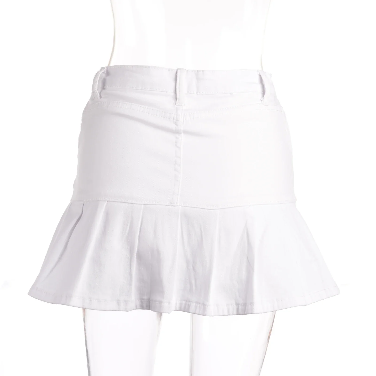 Женская ВИНТАЖНАЯ ДЖИНСОВАЯ мини-юбка с высокой талией и карманами