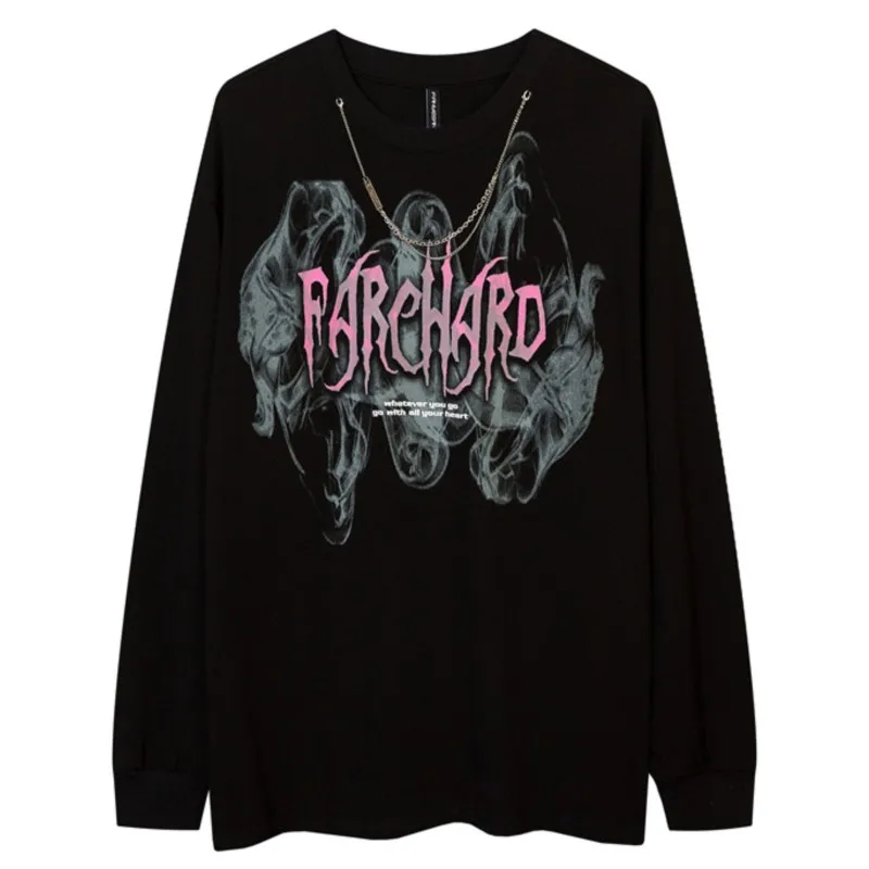

Fashion 2022 Autumn And Winter Man's New Graffiti Necklace Long Sleeve Sweatshirt Korean High Street Loose Casual Sweatshirt