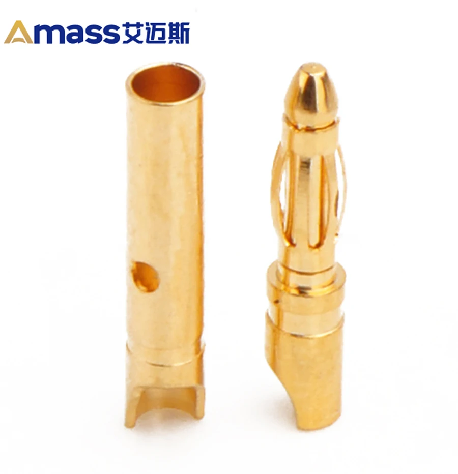 

Free Shipping Amass 10/20 Pairs 2mm Banana Gold Plated Bullet Connector Plugs for Rc Connectors Lipo Battery