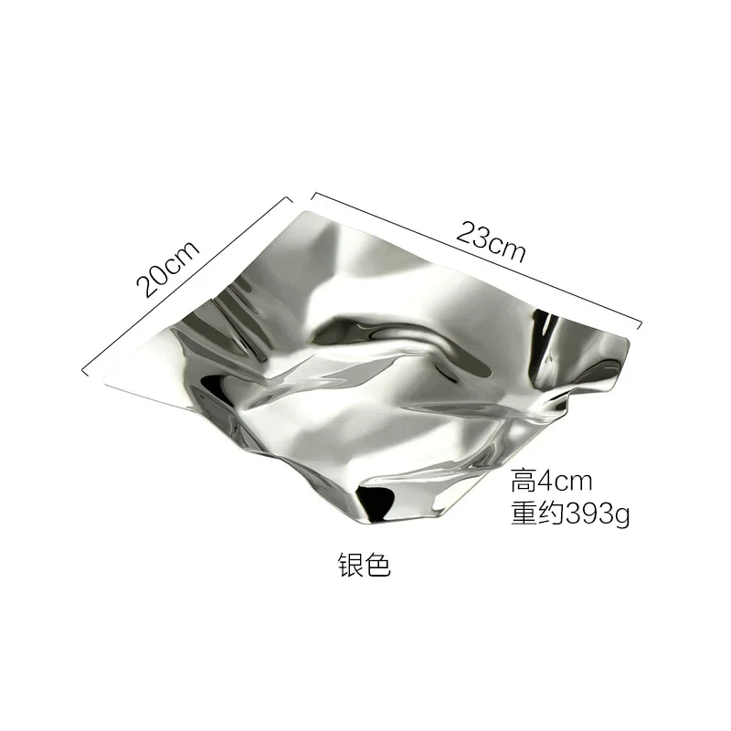

Stainless Steel Tray Silver Storage Plate Wave Shape Gold Entrance Key Container Nordic Snack Dish Decorative trays Home Accesso