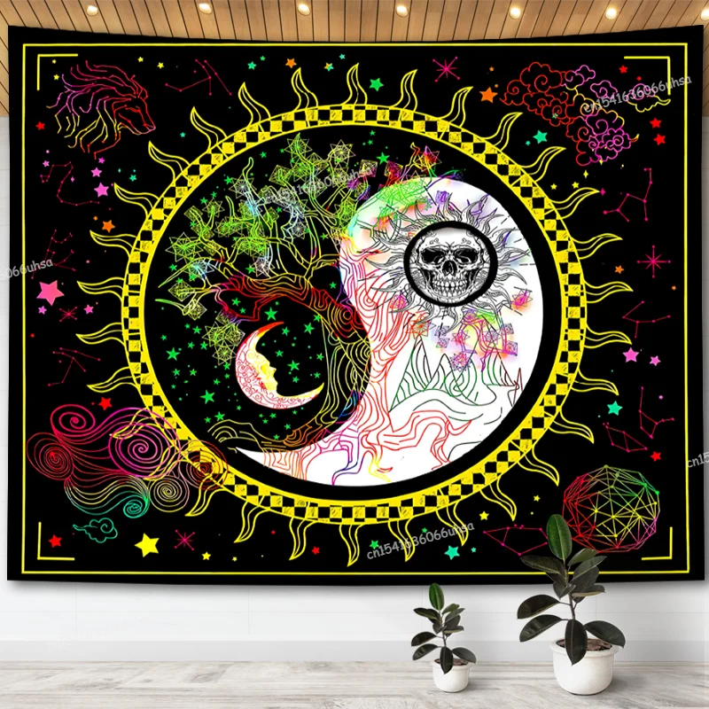 

Sun And Moon Tapestry For Bedroom Decorations Tree of Life Tapestrys Divination Aesthetic Room Decor Constellation Tapestries