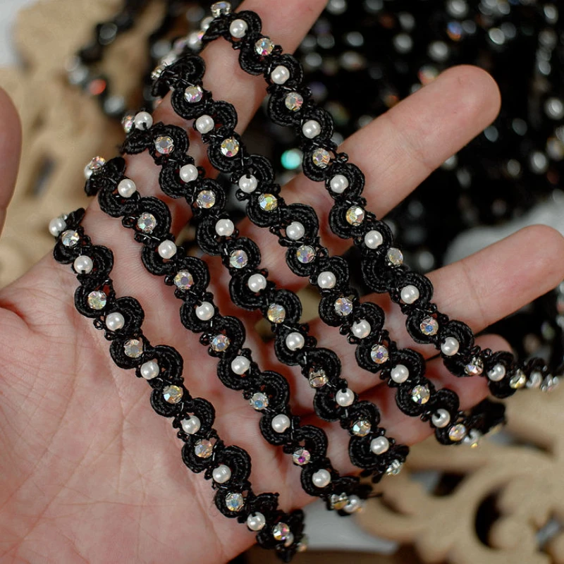 Лента с кружевной отделкой из белого жемчуга и бисера африканская ткань для