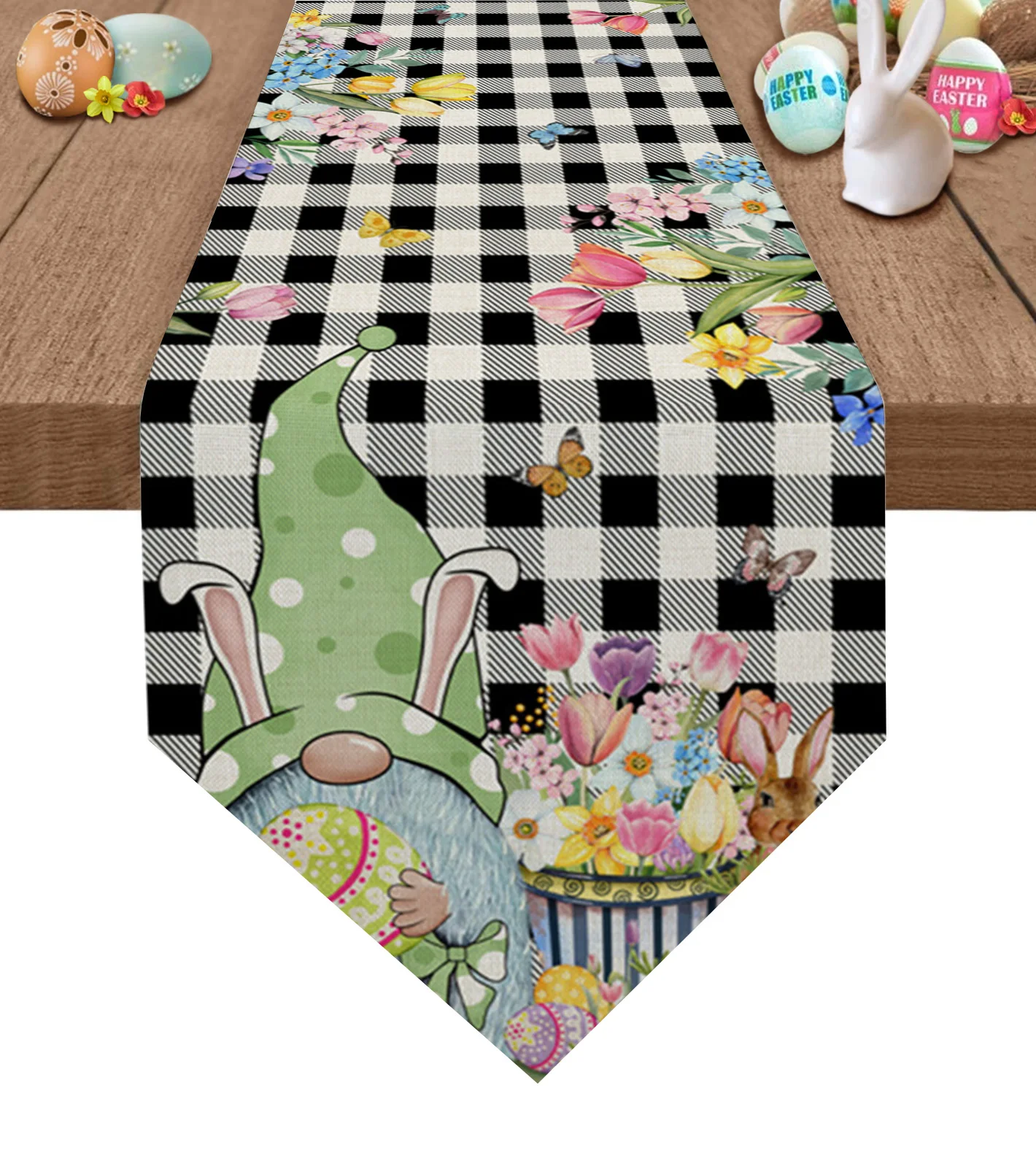 

Пасхальный тюльпан, цветок, яйцо, карликовый кролик, Настольная дорожка, декор для стола, Пасхальная тематика, праздничное украшение для стола, пасхальное украшение 2023