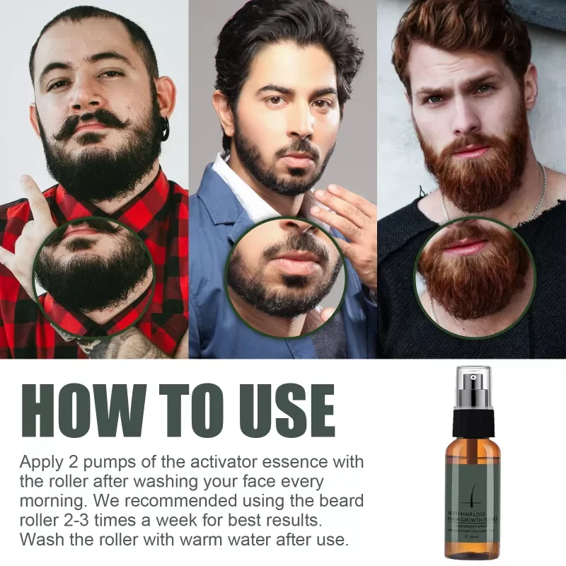 New in Natural Organic Beard Growth Oil Spray  Fast Growing Men Beard Grooming Products Beard Care Styling 30ml TSLM2 free shipp