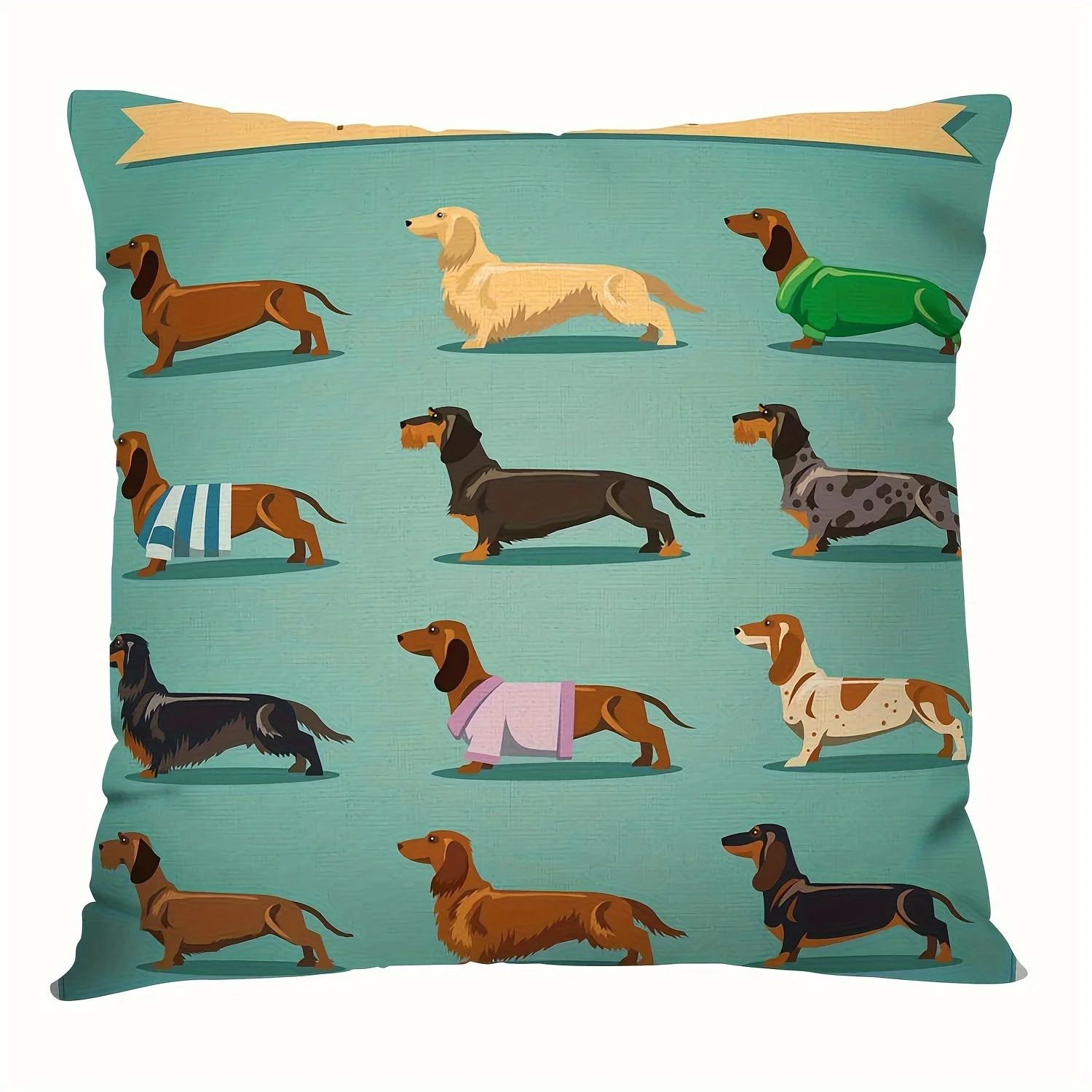 Декоративная наволочка xxihlive с таксой из льна и хлопка