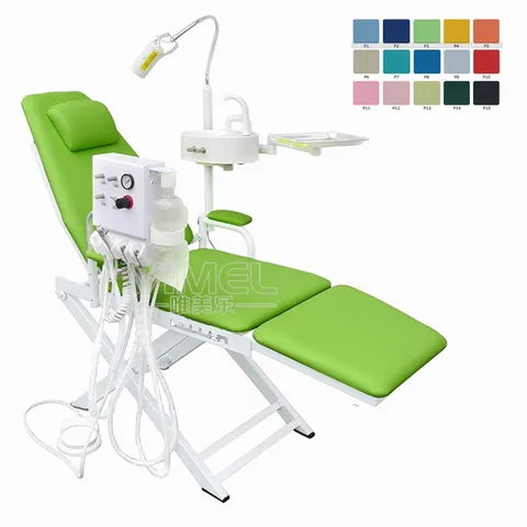 Стоматологическое кресло, портативное складное мобильное устройство + стул для стоматологической установки с операционной фотовспышкой и подносом