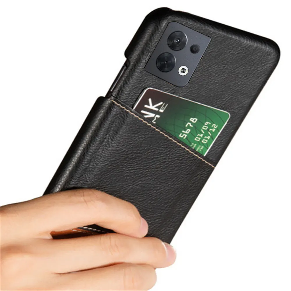 

Reno8 5G Coque For Oppo Reno 8 5G Case Mixed Splice PU Leather Card Slots Holder Cover For Oppo Reno 8 Pro Plus Funda Reno8Pro