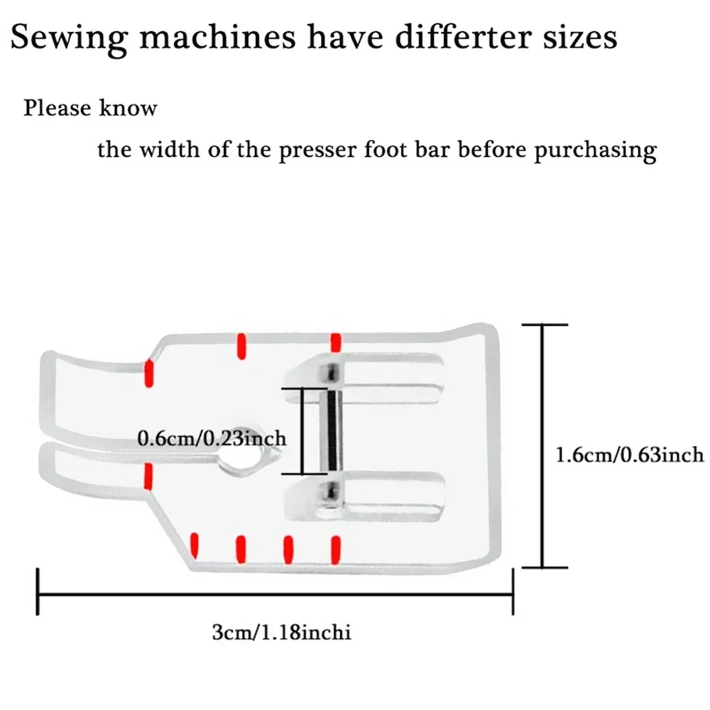 1 шт. 1/4 дюйма прижимная лапка для лоскутной швейной машины большинства швейных