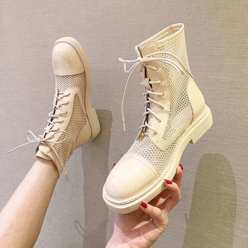 

Rock Shoes Woman Rubber Boots Flat Heel Round Toe Luxury Designer Rain Sandals Ladies Black Low Leather Mid-Calf Mid Calf