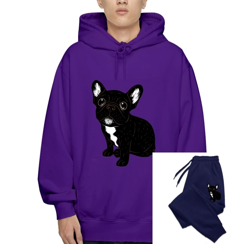 

Men Cute Brindle Frenchie Puppy French Bulldog Dog Pullover Cotton Hoody Awesome Fleece Pullover Gift T-Sweatshirt Hoodies Plus
