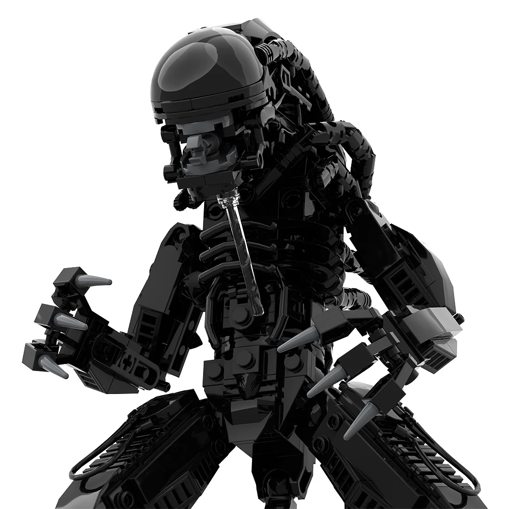 

Конструктор MOC Xenomorphed Mecha монстр, набор блоков для сборки фильмов, размером мини, с Электронным Приводом, рабочий погрузчик, кирпич, лицо, игрушки, подарок