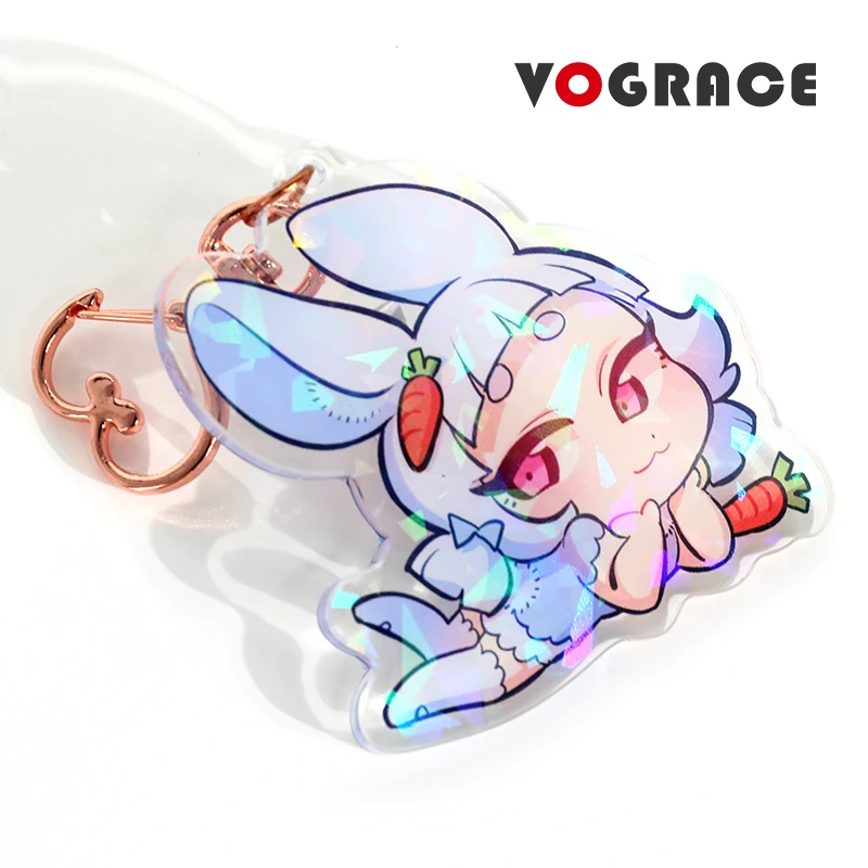 

Hot Sale Cheap Oem Custom Cartoon Anime Vograce Acrylic Keychain Printing Plastic Clear Hologram Charms Free Sample