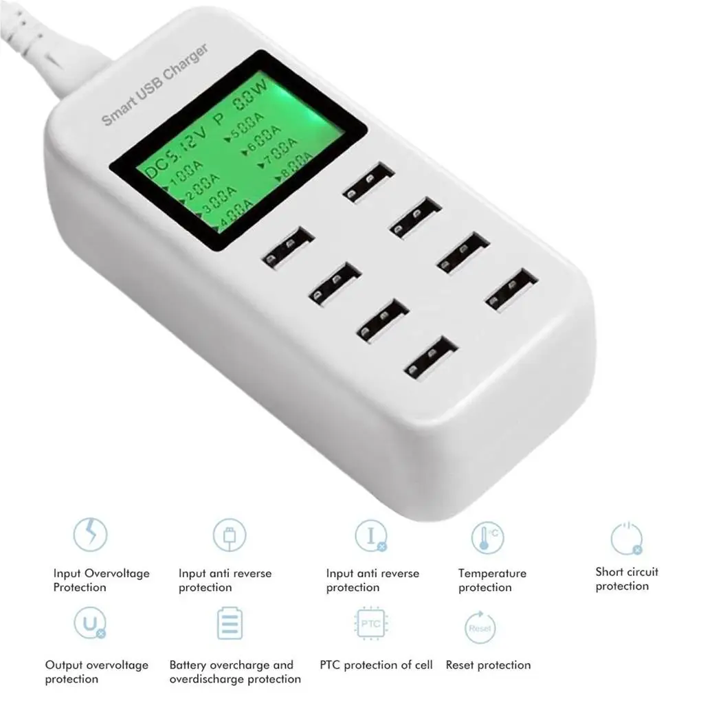 

Cellphone USB Charger 8 Port Music Player Tablet Charging Adapter