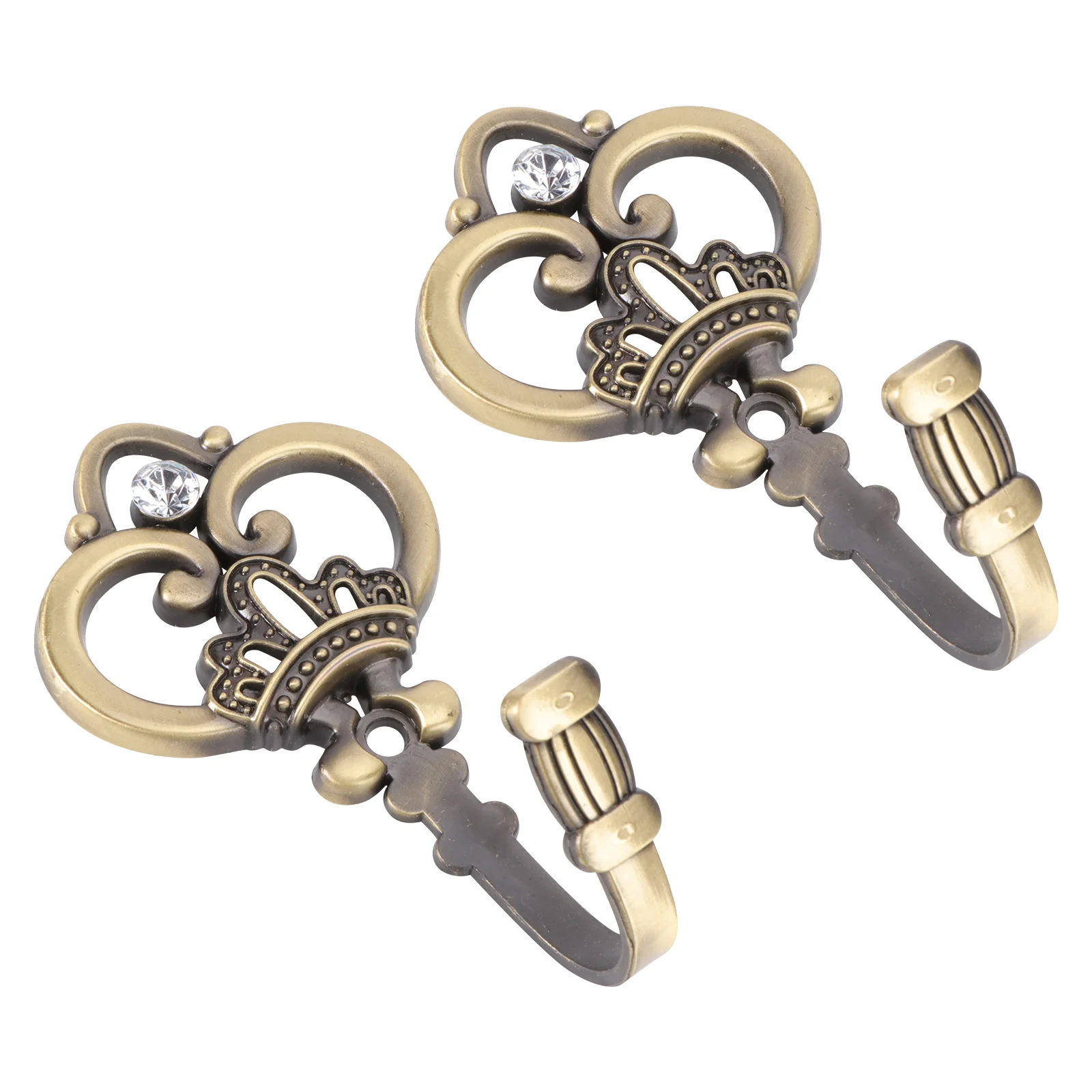 

Curtain Hook Wall Mounted Tiebacks European Style Home Hooks Zinc Alloy Crown Pattern Hanger Holder