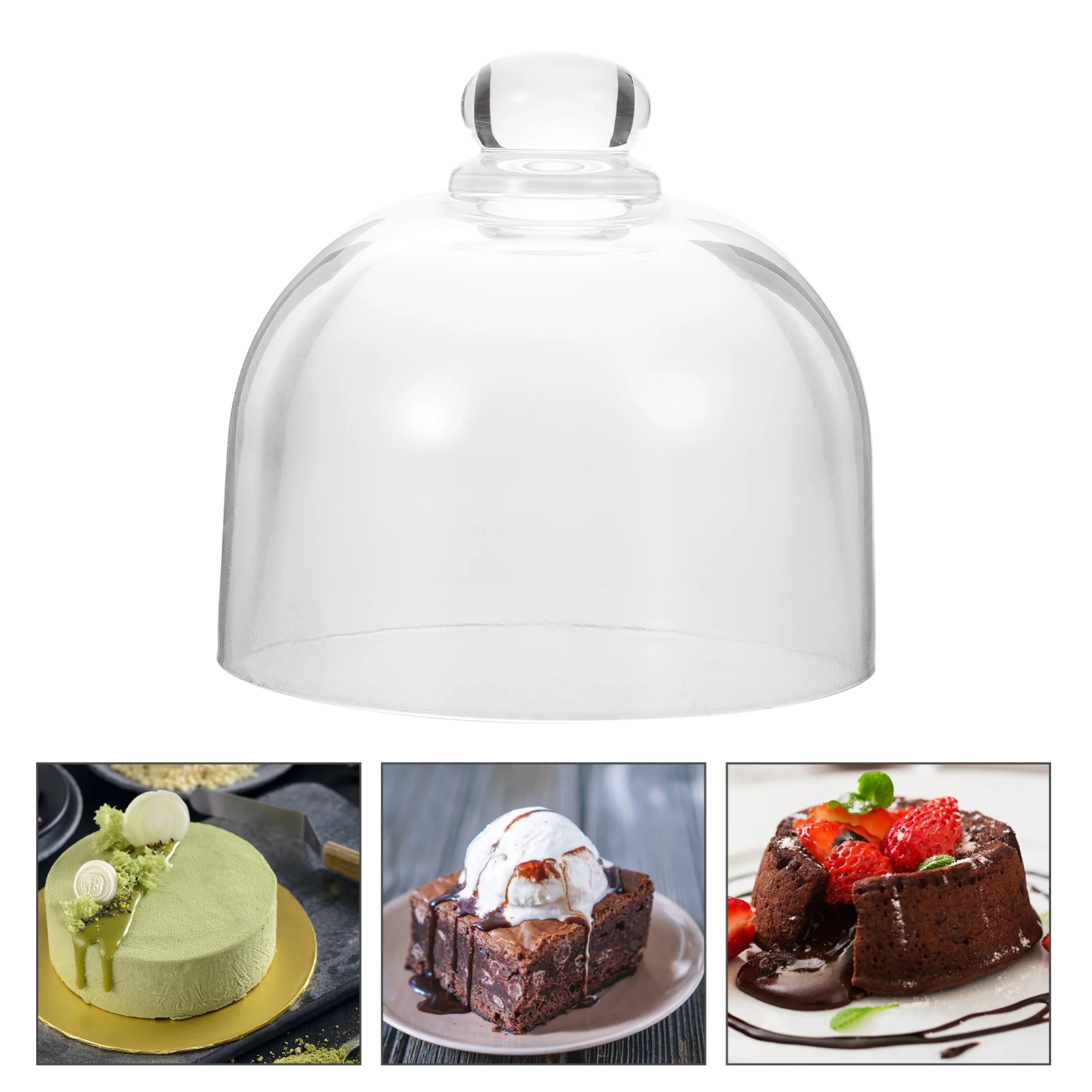 

1pc Cake Cover Cake Plate Cover Round Cloche Cover Glass Cake Dome