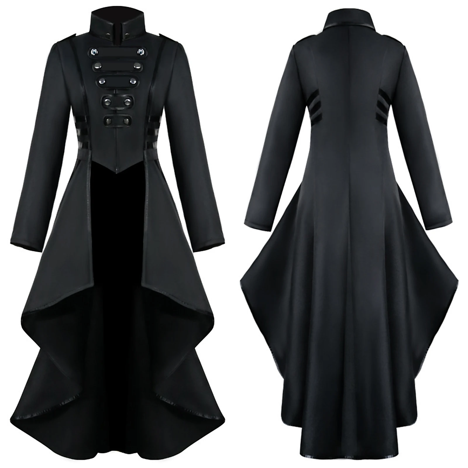 

Women Jacket Coat Medieval Retro Lace Victorian Gothic Long Sleeve Button Tailcoat Steampunk Halloween Party Costume Clothing