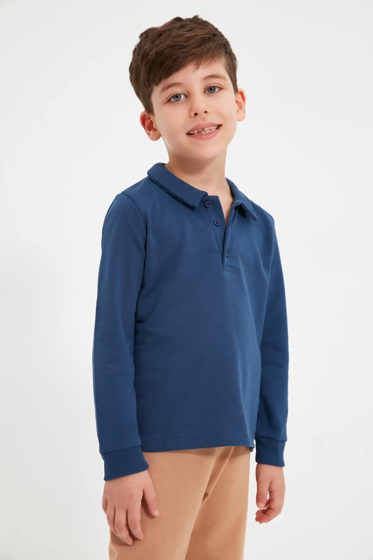 Трикотажный свитер-поло с воротником-поло для мальчиков tkdow22sw0679 | Мужская одежда