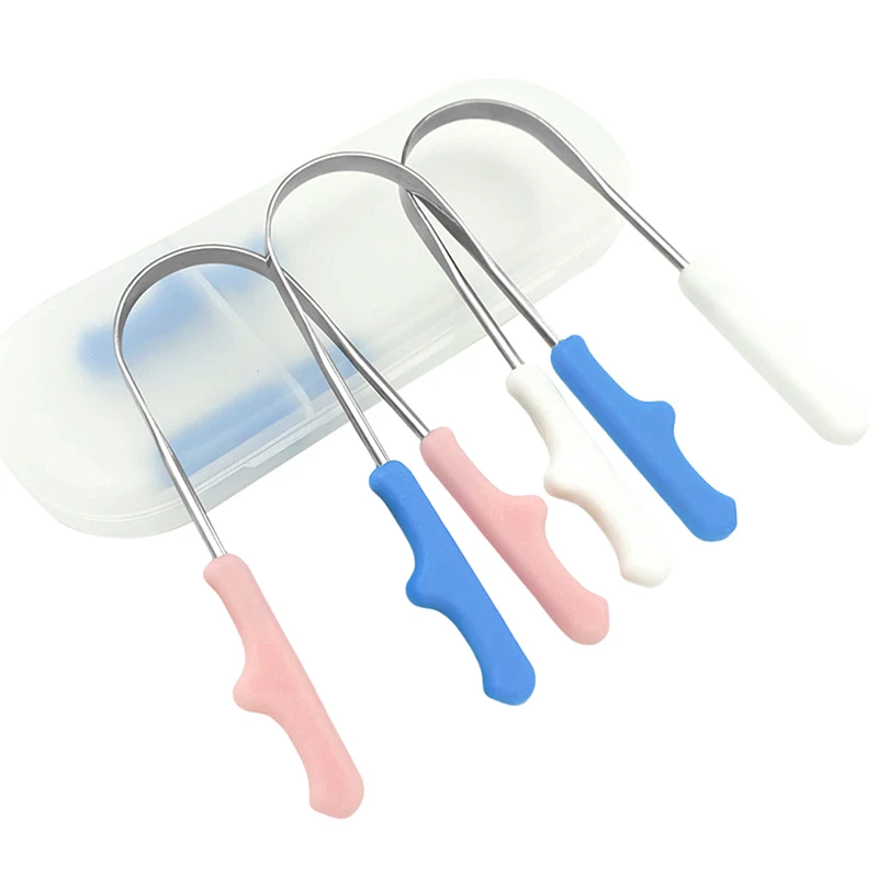 1PC Stainless Steel Tongue Scraper U-shaped Tongue Cleaner Brush Oral Hygiene