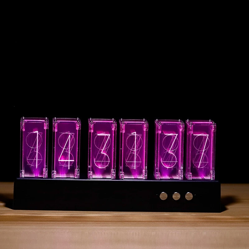 Glow Tube 3D Digital Clock Led Suspension Time Electronic Desk Imitation Fluorescent Creative Light Decorative |