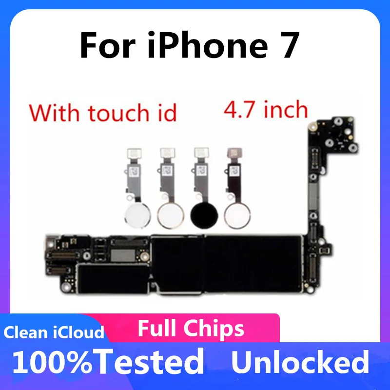Разблокированная Логическая плата для iPhone 7 материнская Clean iCloud 32 Гб 128 ГБ 256