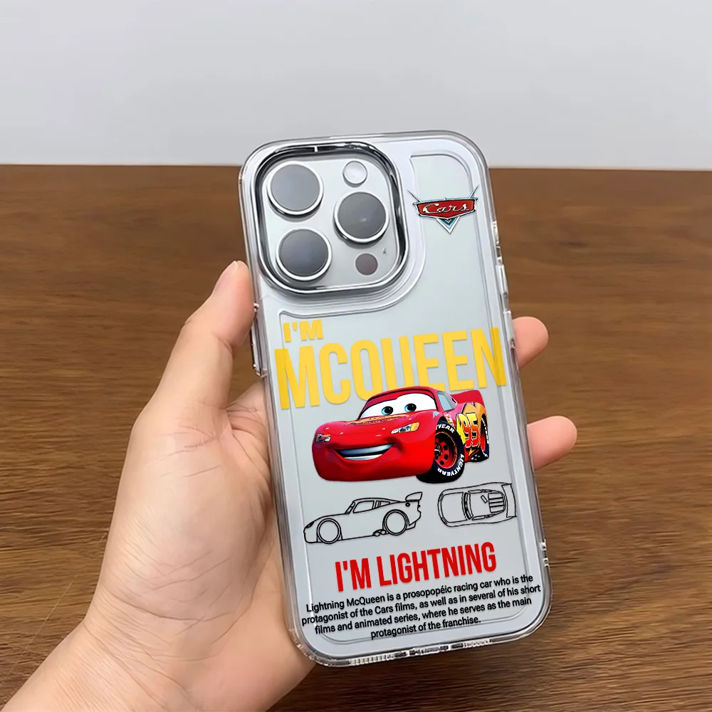 Фото Чехол для телефона Cars L-Lightning M-McQueen для iPhone 17, 16e, 16, 15, 14, 13, 12, 11 mini, Pro, Max, X, XR, Air, Plus – прозрачный, мягкий чехол №3