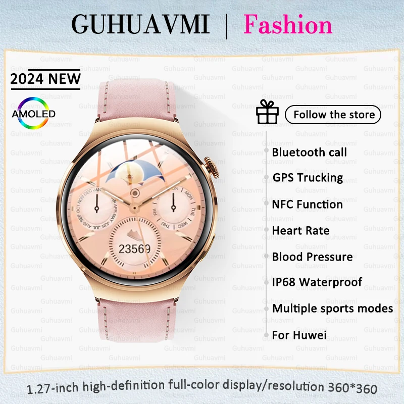 Женские умные часы с GPS-трекером экран 1 27 дюйма AMOLED Bluetooth