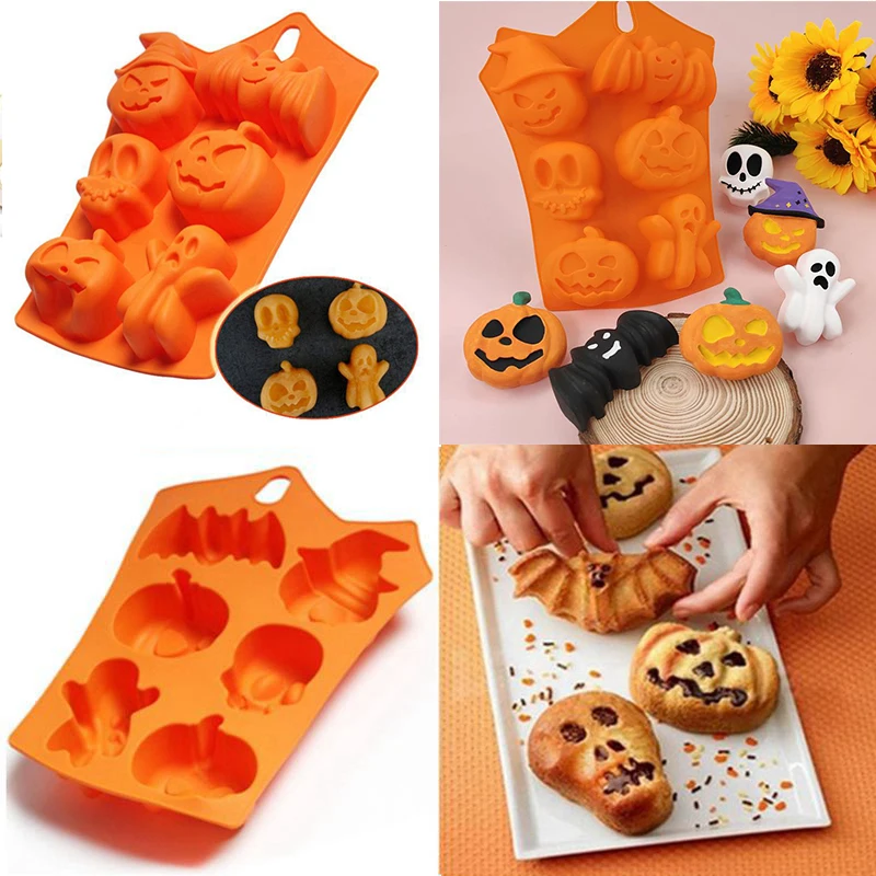 

1pcs Pumpkin Halloween Silicone Mold Biscuit Dessert Bat Ghost Halloween Party Treat Child Gift Cake Decorating Halloween Decor