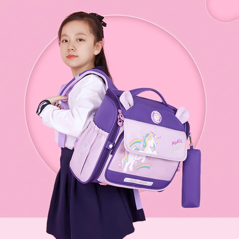 

Horizontal Version Schoolbag Backpack Elementary School Reduce Burden Protect Spine Lightweight Shoulders Pencil Case Shoulder