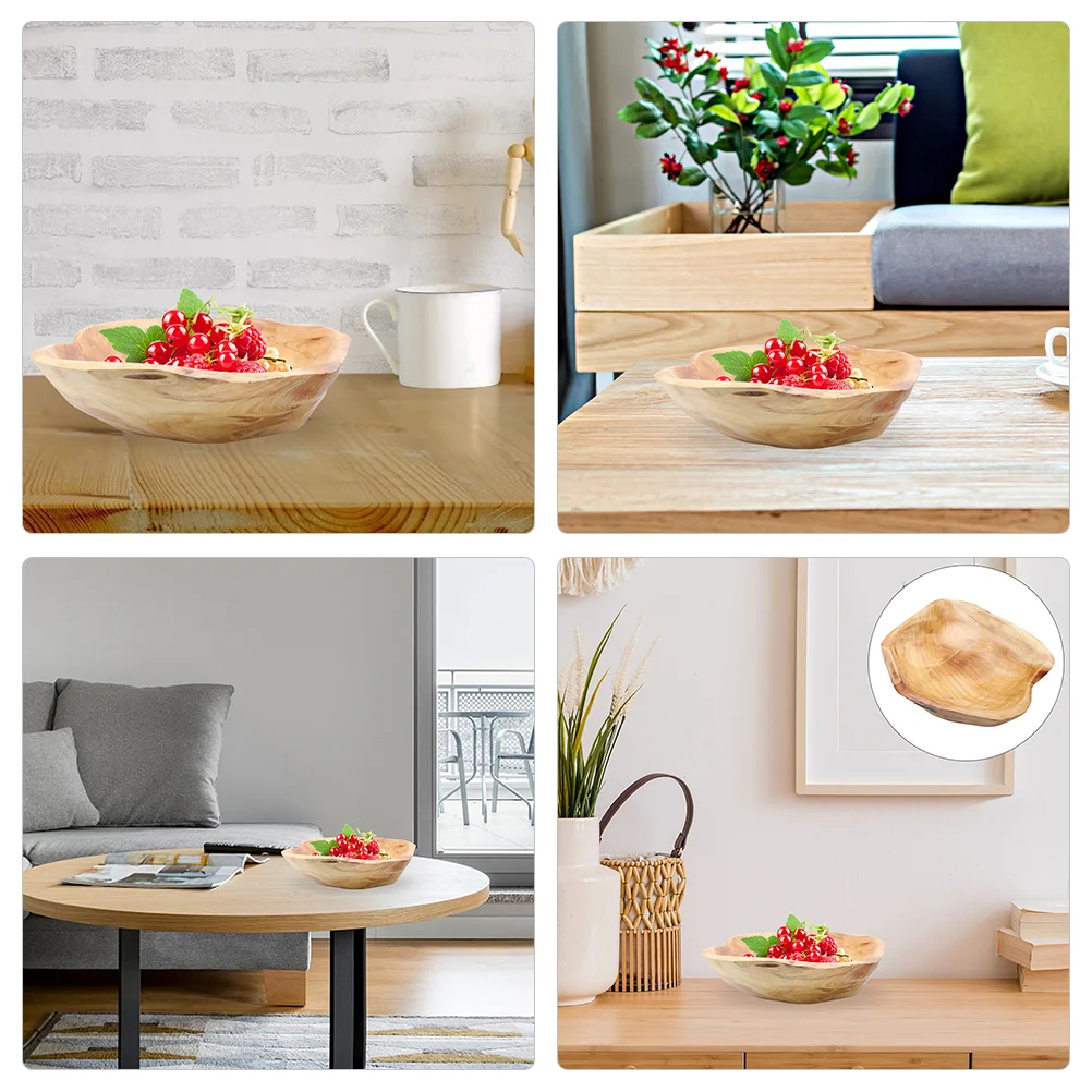 Резная тарелка с фруктами из цельного дерева сервировочный поднос деревянные