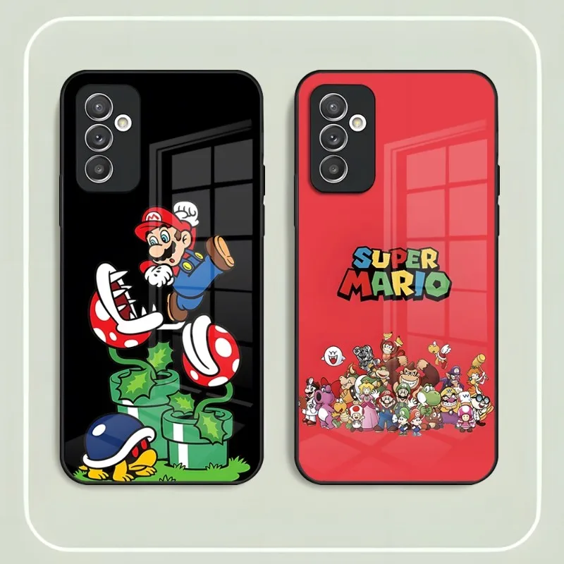 

Cartoon Games Super Marios B-Bros Phone Case Glass For Samsung S30 S21 Fe S22 S20 Pro Ultra Plus S7 S8 S9 S10E Plus Back Cover