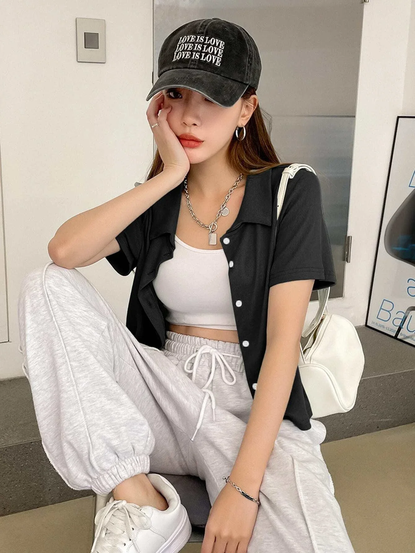 

Solid Button Up Tee